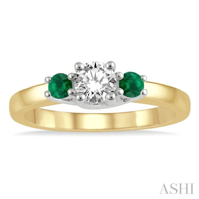 Round Shape Past Present & Future Gemstone & Diamond Ring - Image 2