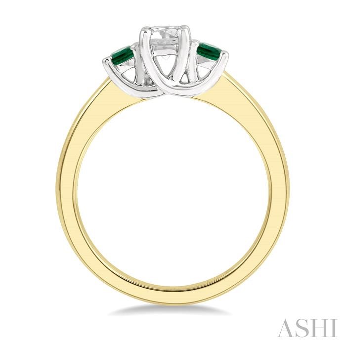 Round Shape Past Present & Future Gemstone & Diamond Ring - Image 3