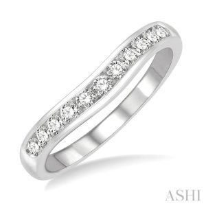 Channel Set Curved Diamond Wedding Band