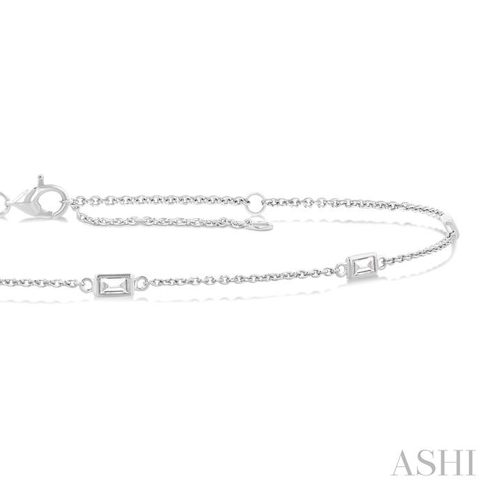 Rectangle Shape Station Diamond Chain Bracelet - Image 2
