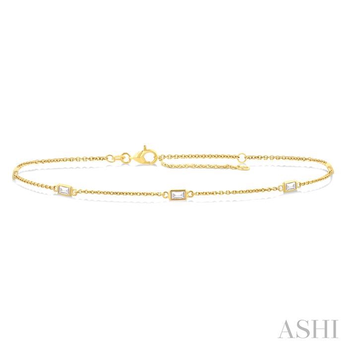 Rectangle Shape Station Diamond Chain Bracelet