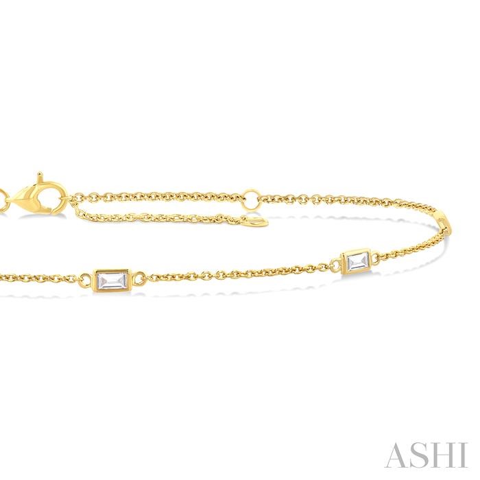 Rectangle Shape Station Diamond Chain Bracelet - Image 2