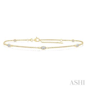 Marquise Shape Diamond Station Chain Bracelet